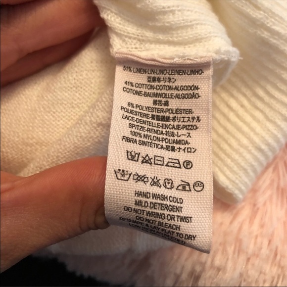 Free People Ribbed Lace Trim Pullover - Picture 4 of 6